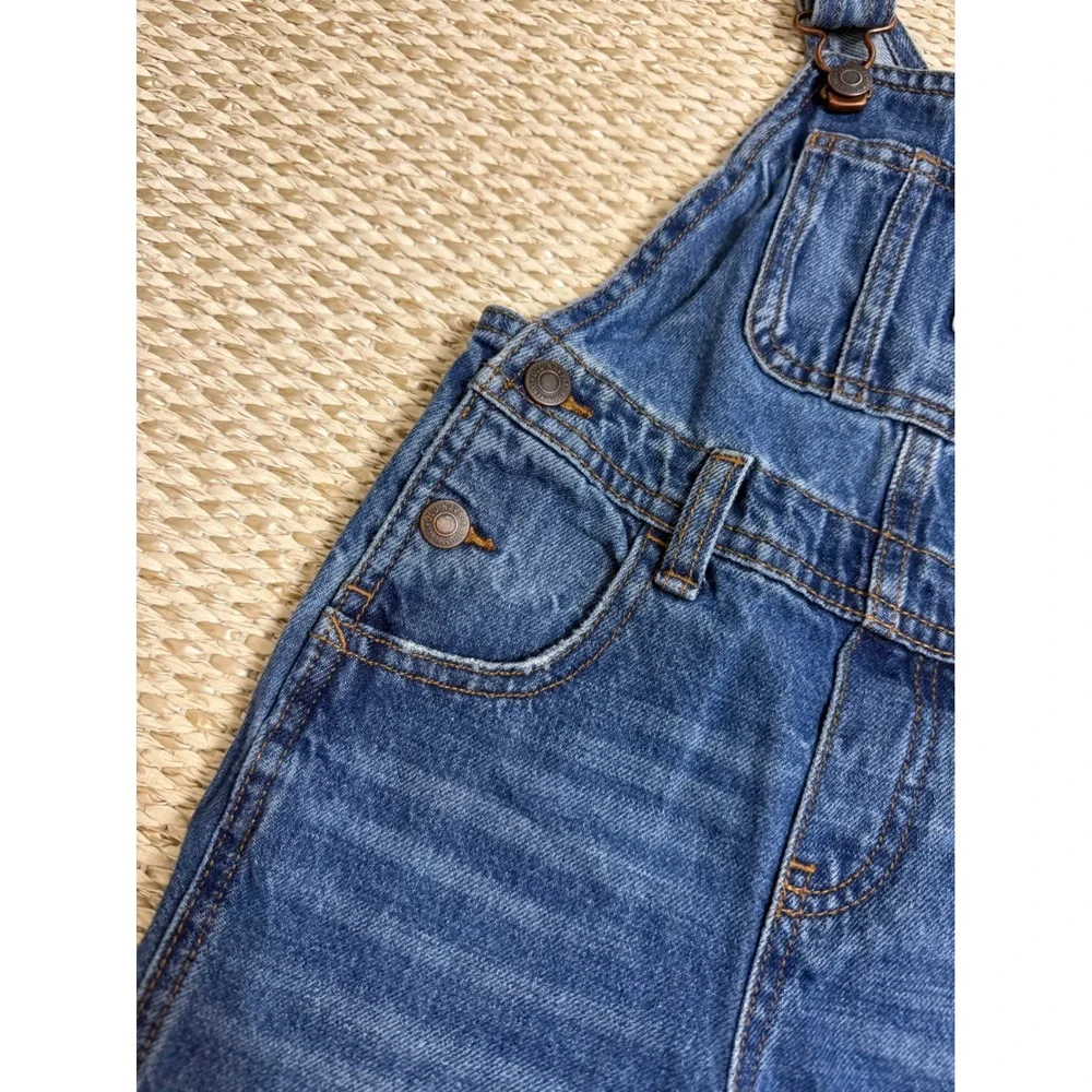 Vintage Old Navy Workwear Denim Overalls jean Y2K Blue 4T Bib Dungarees